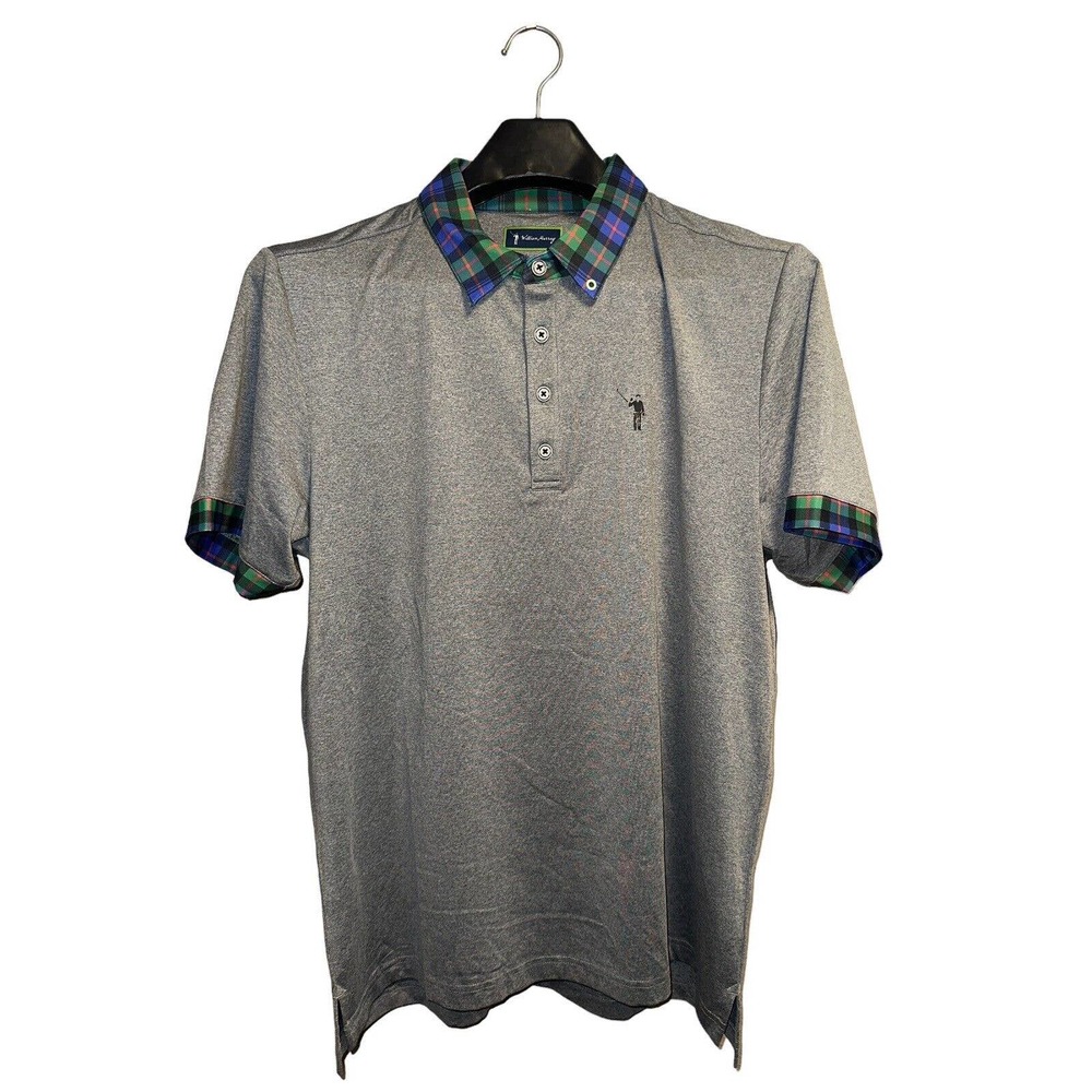 William Murray Men's Size Large Tartan Accent Short Sleeve Golf Polo